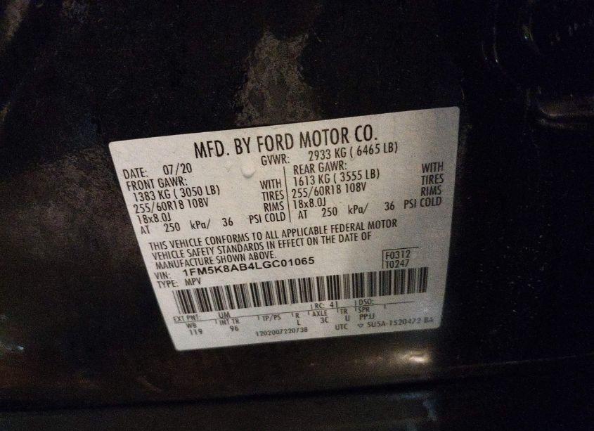 Photo 9 of 2020 Ford Police INTERCEPTOR UTILITY (VIN 1FM5K8AB4LGC01065)