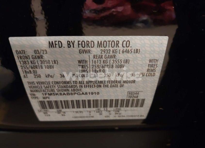 Photo 9 of 2023 Ford Police INTERCEPTOR (VIN 1FM5K8AB8PGA81910)