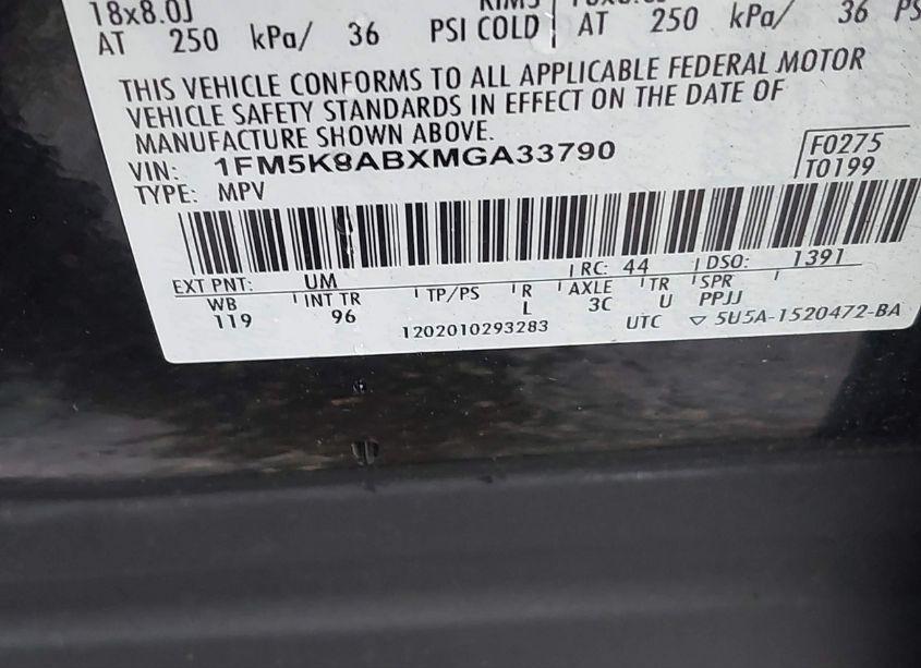 Photo 9 of 2021 Ford Police INTERCEPTOR (VIN 1FM5K8ABXMGA33790)