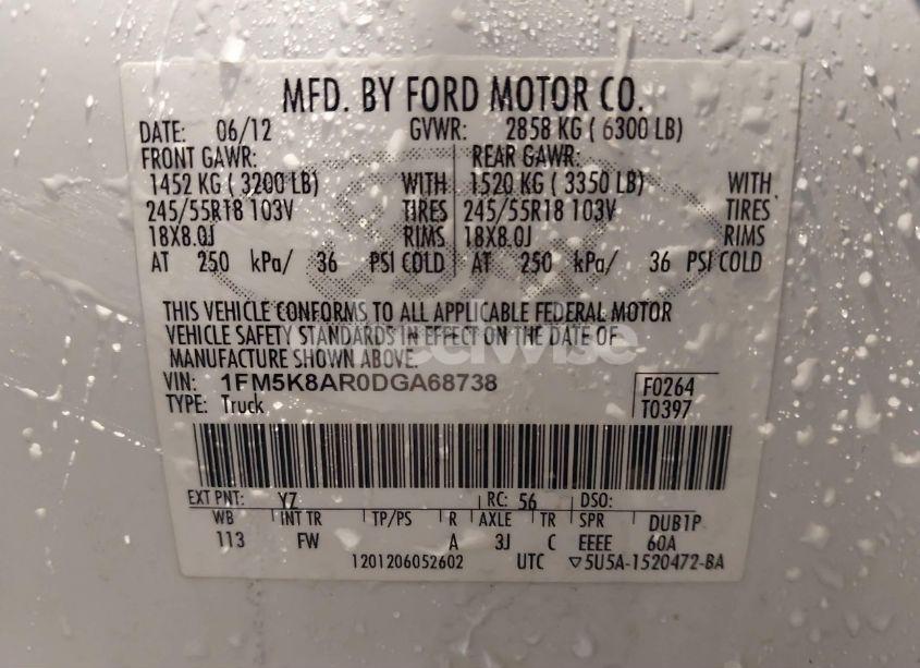 Photo 9 of 2013 Ford Police INTERCEPTOR (VIN 1FM5K8AR0DGA68738)