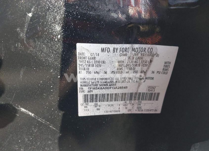 Photo 9 of 2015 Ford Utility POLICE INTERCEPTOR (VIN 1FM5K8AR0FGA28548)