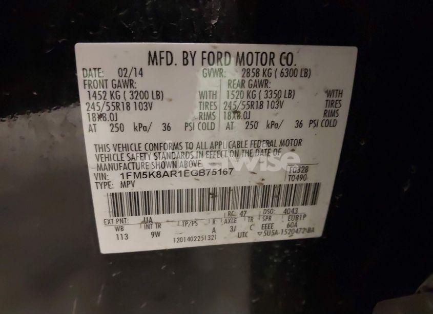 Photo 9 of 2014 Ford Police INTERCEPTOR (VIN 1FM5K8AR1EGB75167)