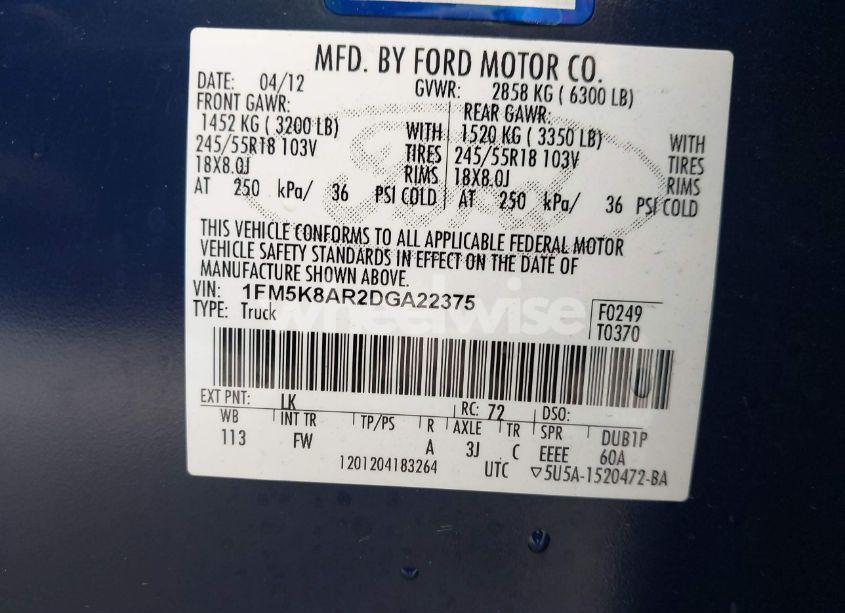 Photo 9 of 2013 Ford Police INTERCEPTOR (VIN 1FM5K8AR2DGA22375)