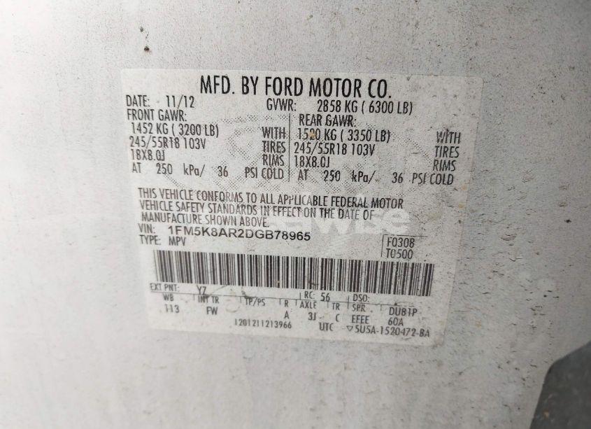 Photo 9 of 2013 Ford Police INTERCEPTOR (VIN 1FM5K8AR2DGB78965)