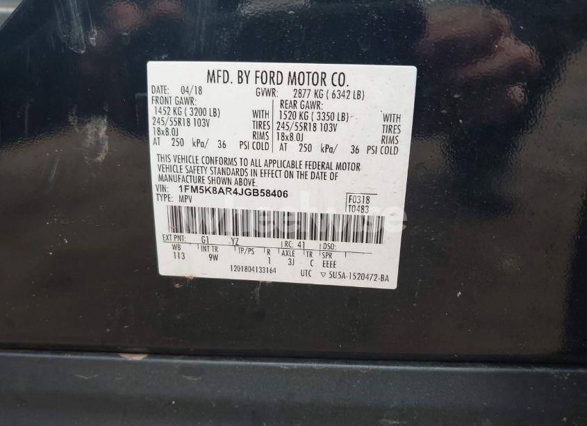 Photo 9 of 2018 Ford Police INTERCEPTOR UTILITY (VIN 1FM5K8AR4JGB58406)