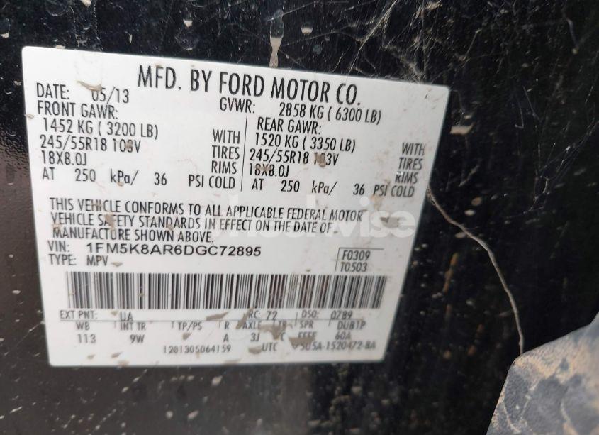 Photo 9 of 2013 Ford Police INTERCEPTOR (VIN 1FM5K8AR6DGC72895)