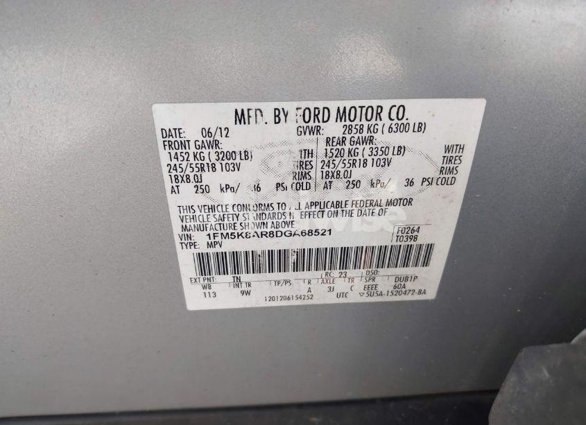 Photo 9 of 2013 Ford Police INTERCEPTOR (VIN 1FM5K8AR8DGA68521)