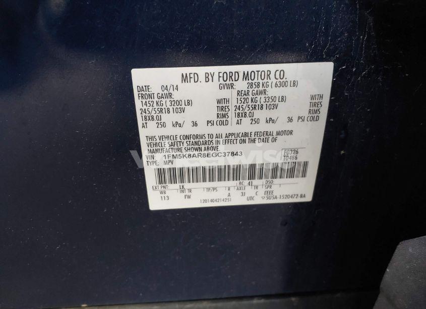 Photo 9 of 2014 Ford Utility POLICE INTERCEPTOR (VIN 1FM5K8AR8EGC37843)