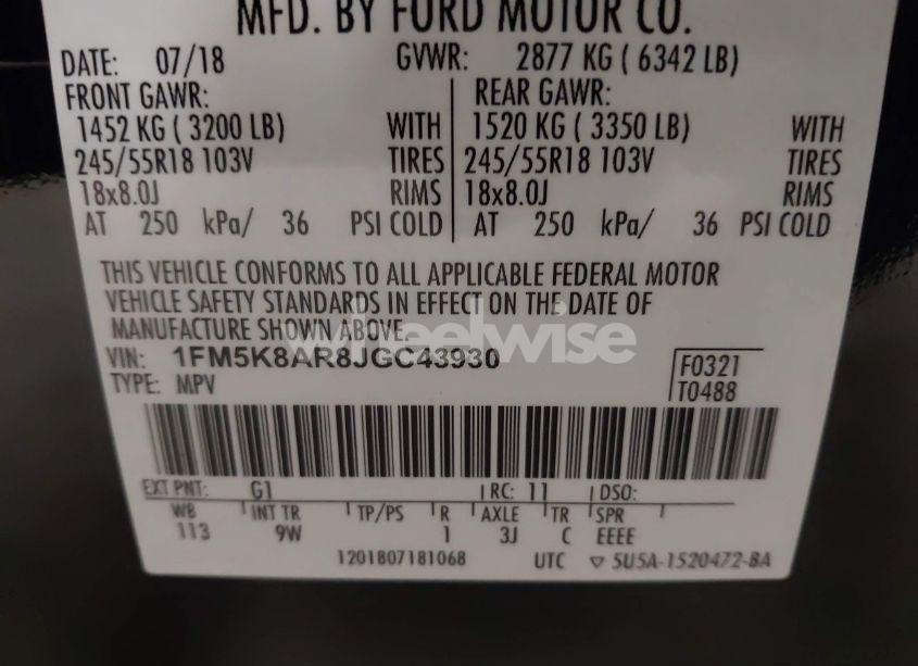 Photo 9 of 2018 Ford Police INTERCEPTOR (VIN 1FM5K8AR8JGC43930)