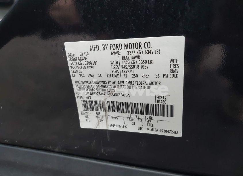 Photo 9 of 2019 Ford Police INTERCEPTOR (VIN 1FM5K8AR8KGB23661)