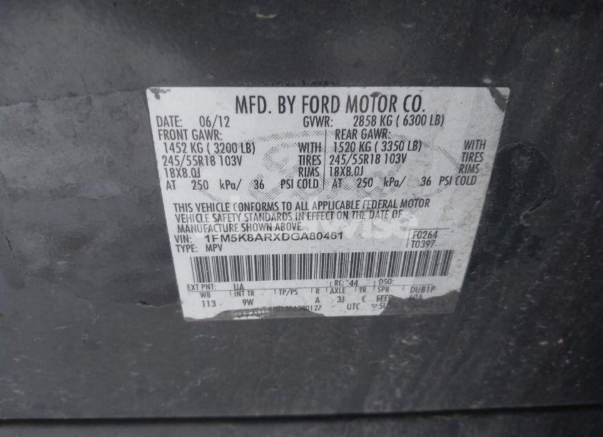 Photo 9 of 2013 Ford Police INTERCEPTOR (VIN 1FM5K8ARXDGA80461)