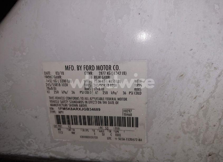 Photo 9 of 2018 Ford Police INTERCEPTOR UTILITY (VIN 1FM5K8ARXJGB34689)