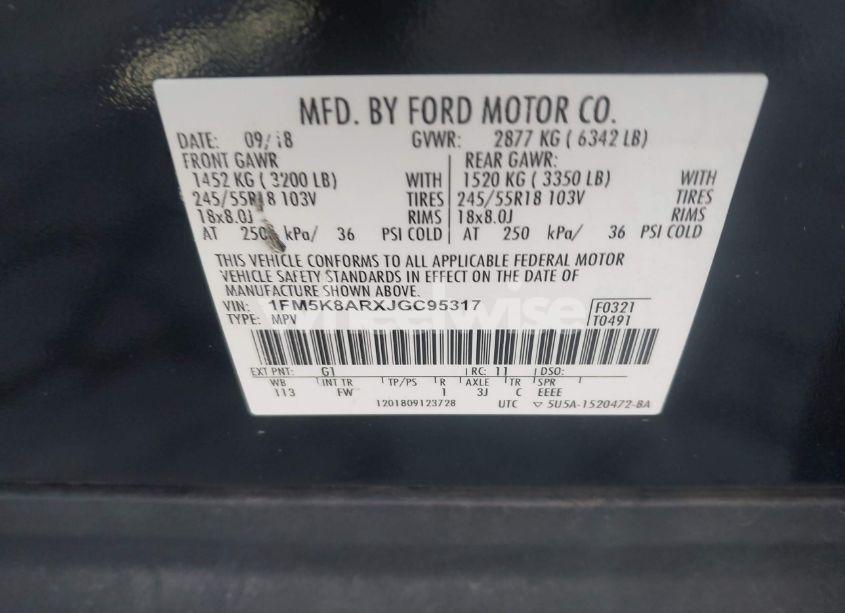 Photo 9 of 2018 Ford Police INTERCEPTOR (VIN 1FM5K8ARXJGC95317)