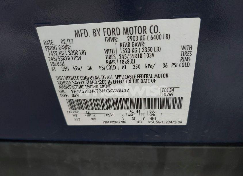 Photo 9 of 2017 Ford Police INTERCEPTOR (VIN 1FM5K8AT3HGC25647)