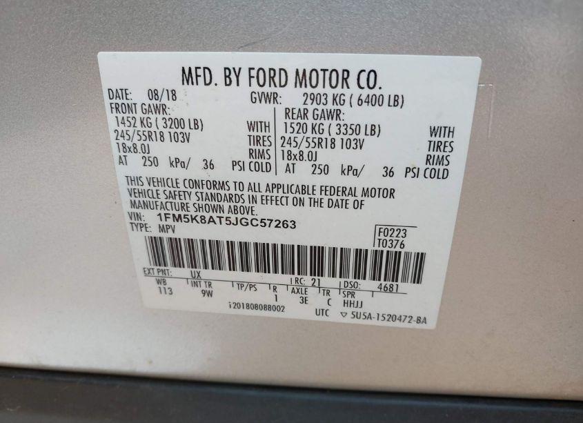 Photo 9 of 2018 Ford Police INTERCEPTOR UTILITY (VIN 1FM5K8AT5JGC57263)