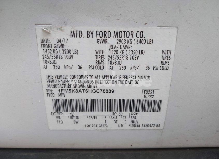 Photo 9 of 2017 Ford Explorer POLICE INTERCEPTOR (VIN 1FM5K8AT6HGC78889)