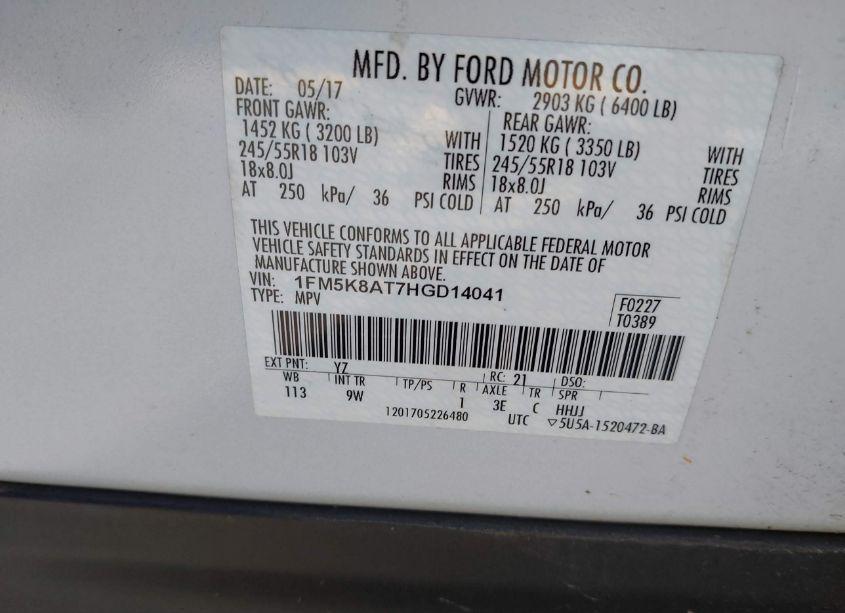 Photo 9 of 2017 Ford Utility POLICE INTERCEPTOR (VIN 1FM5K8AT7HGD14041)