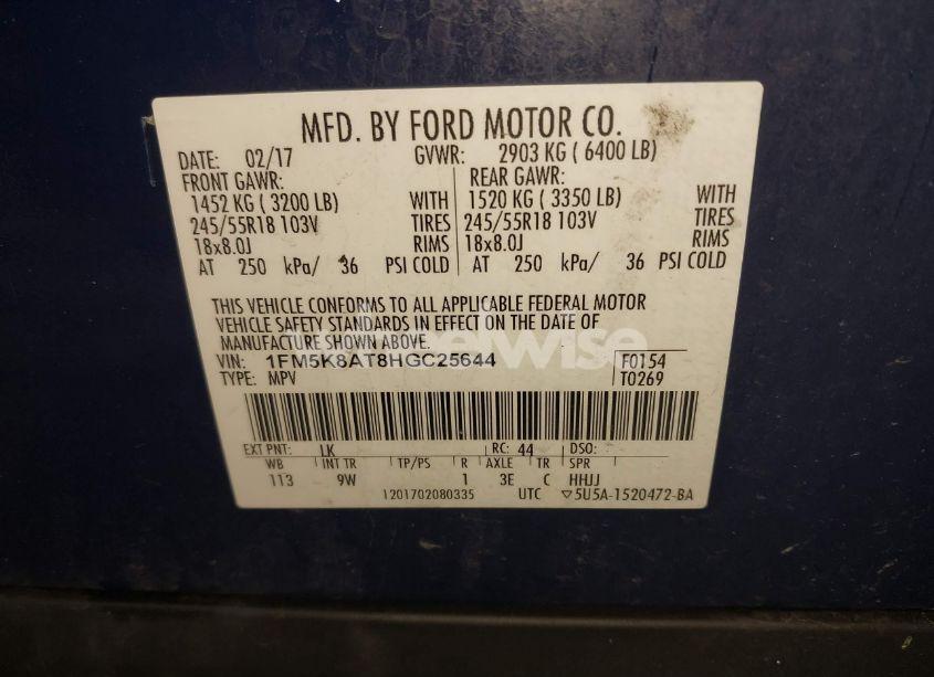 Photo 9 of 2017 Ford Explorer POLICE INTERCEPTOR (VIN 1FM5K8AT8HGC25644)