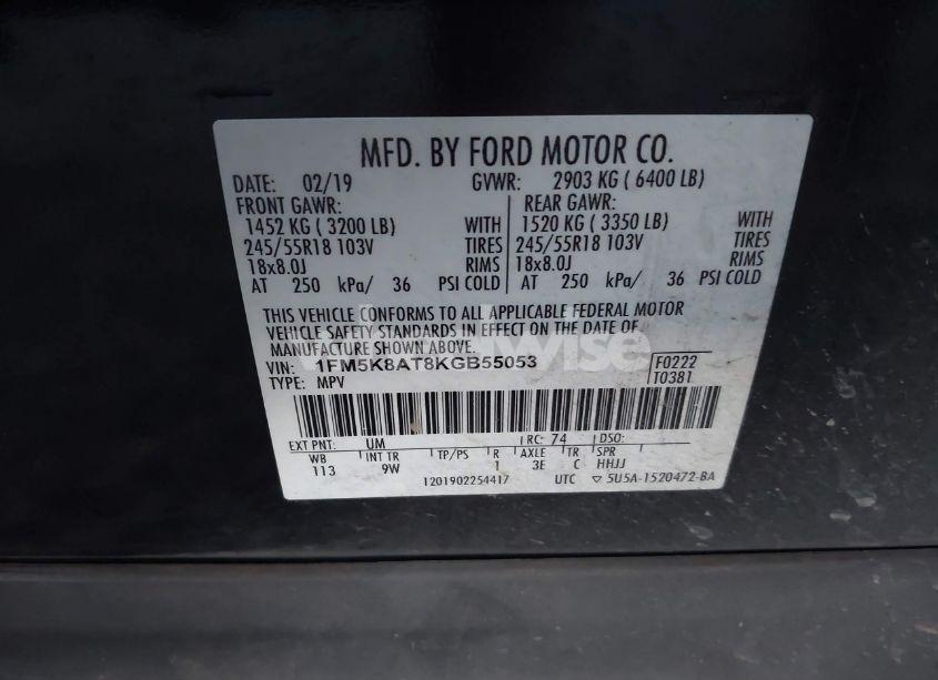 Photo 9 of 2019 Ford Police INTERCEPTOR (VIN 1FM5K8AT8KGB55053)