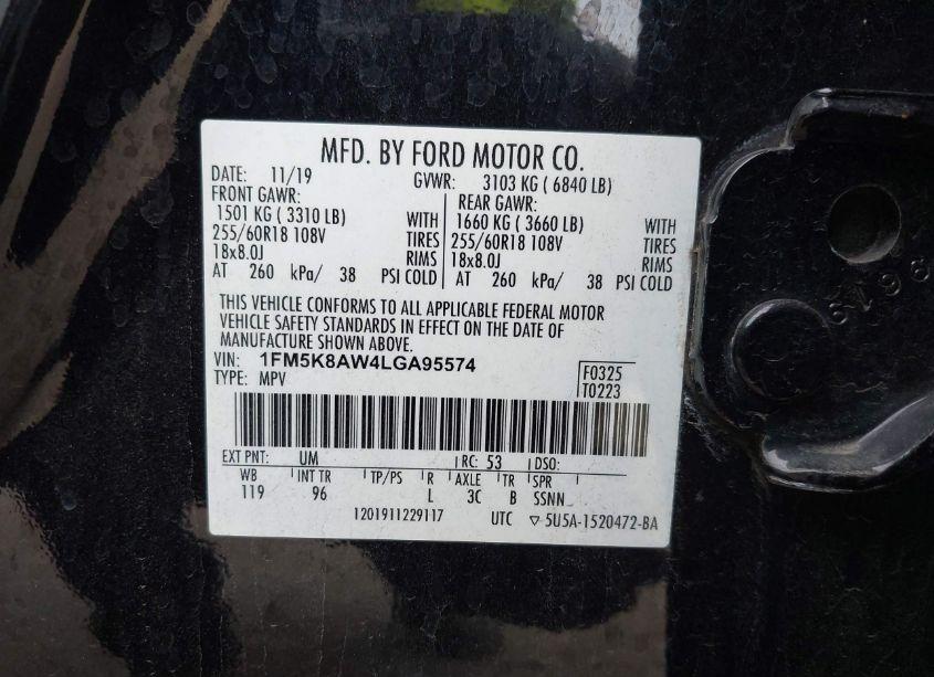 Photo 9 of 2020 Ford Police INTERCEPTOR UTILITY (VIN 1FM5K8AW4LGA95574)