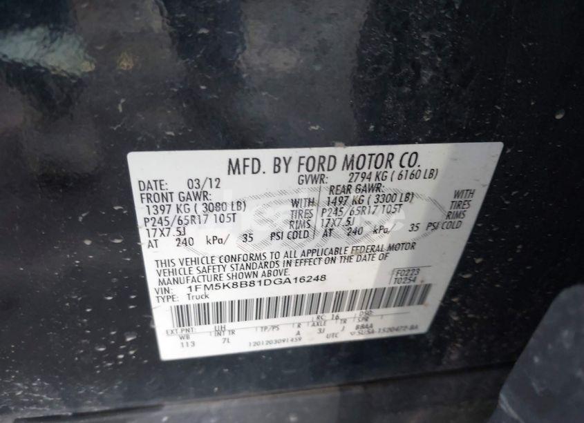 Photo 9 of 2013 Ford Explorer (VIN 1FM5K8B81DGA16248)