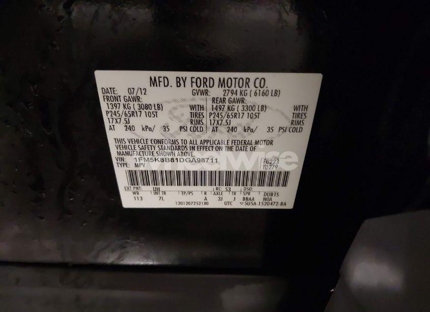 Photo 9 of 2013 Ford Explorer (VIN 1FM5K8B81DGA98711)