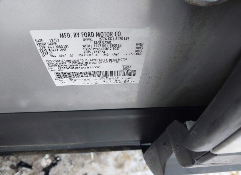 Photo 9 of 2014 Ford Explorer (VIN 1FM5K8B81EGB34320)