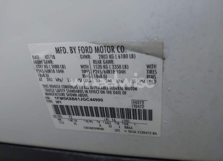 Photo 9 of 2018 Ford Explorer (VIN 1FM5K8B81JGC44990)