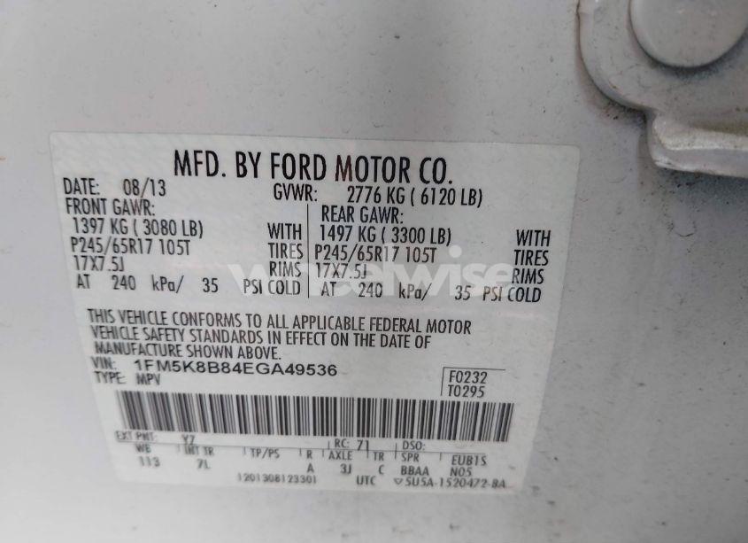 Photo 9 of 2014 Ford Explorer (VIN 1FM5K8B84EGA49536)