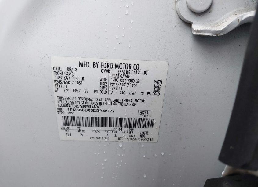 Photo 9 of 2014 Ford Explorer (VIN 1FM5K8B85EGA48122)