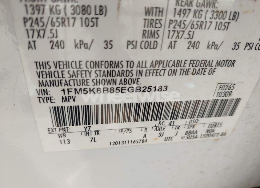 Photo 9 of 2014 Ford Explorer (VIN 1FM5K8B85EGB25183)