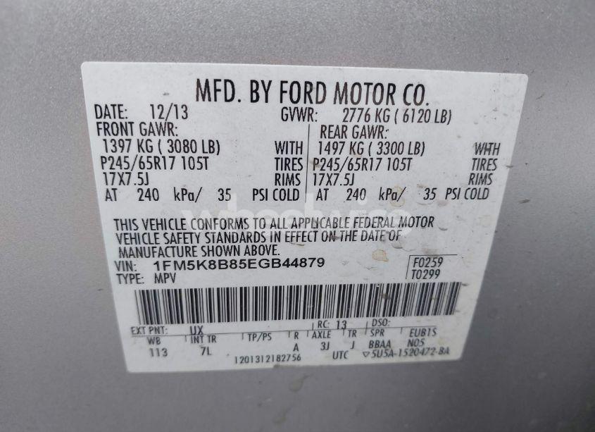 Photo 9 of 2014 Ford Explorer (VIN 1FM5K8B85EGB44879)