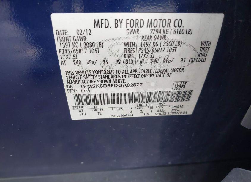 Photo 9 of 2013 Ford Explorer (VIN 1FM5K8B86DGA02877)