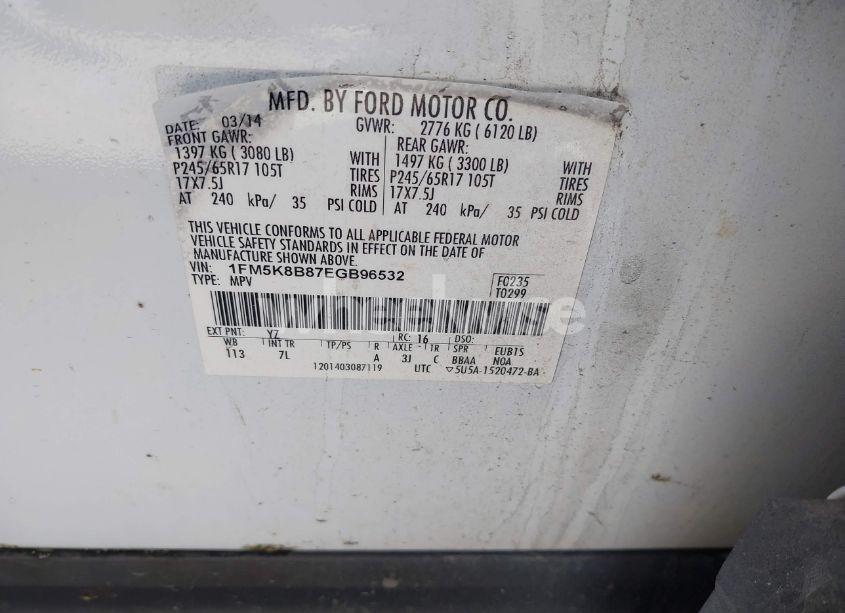 Photo 9 of 2014 Ford Explorer (VIN 1FM5K8B87EGB96532)