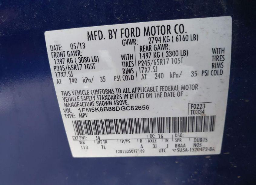 Photo 9 of 2013 Ford Explorer (VIN 1FM5K8B88DGC82656)