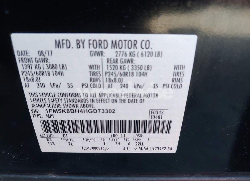 Photo 9 of 2017 Ford Explorer (VIN 1FM5K8BH4HGD73302)