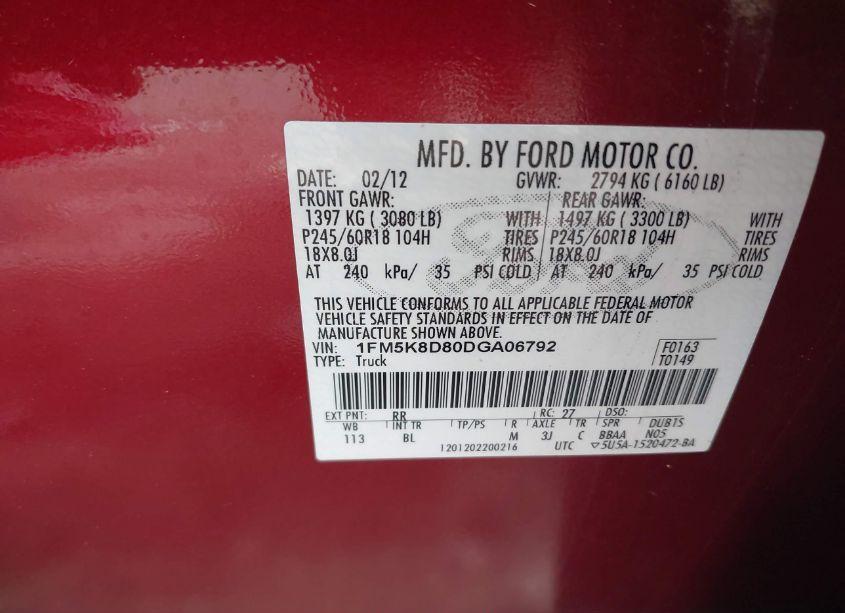 Photo 9 of 2013 Ford Explorer XLT (VIN 1FM5K8D80DGA06792)