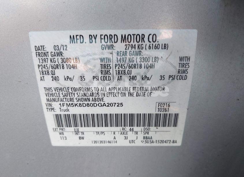 Photo 9 of 2013 Ford Explorer XLT (VIN 1FM5K8D80DGA20725)