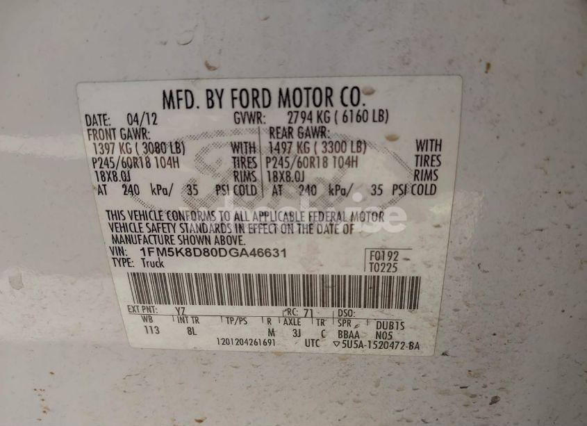 Photo 9 of 2013 Ford Explorer XLT (VIN 1FM5K8D80DGA46631)