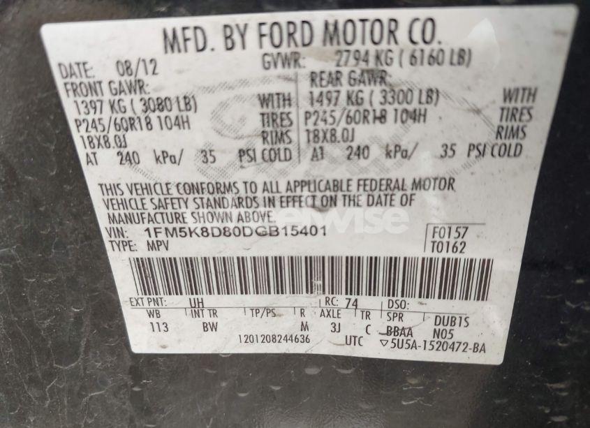 Photo 9 of 2013 Ford Explorer XLT (VIN 1FM5K8D80DGB15401)