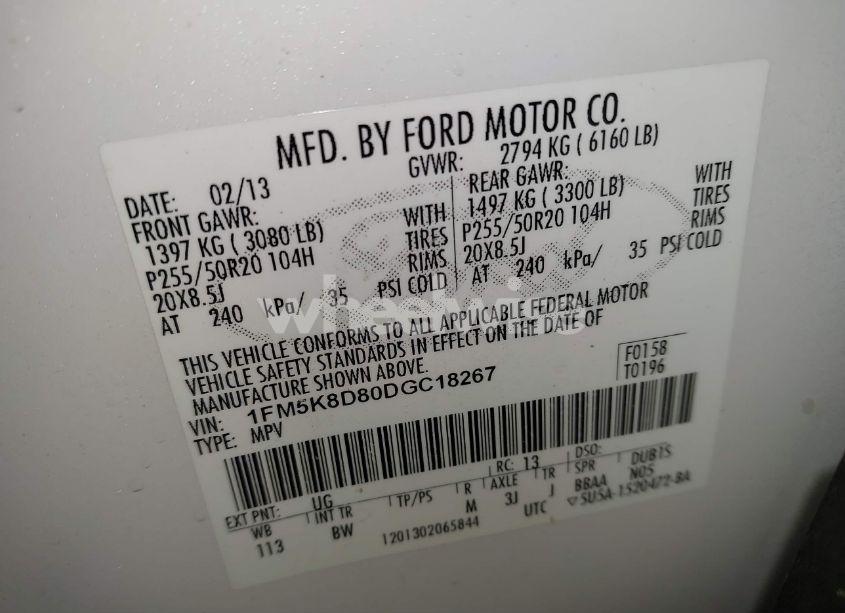 Photo 9 of 2013 Ford Explorer XLT (VIN 1FM5K8D80DGC18267)