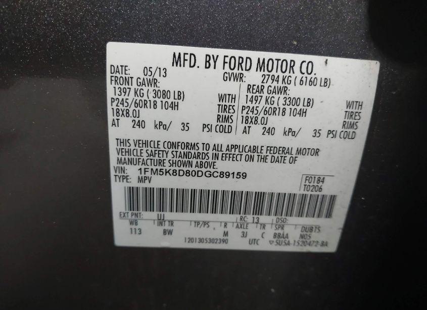 Photo 9 of 2013 Ford Explorer XLT (VIN 1FM5K8D80DGC89159)