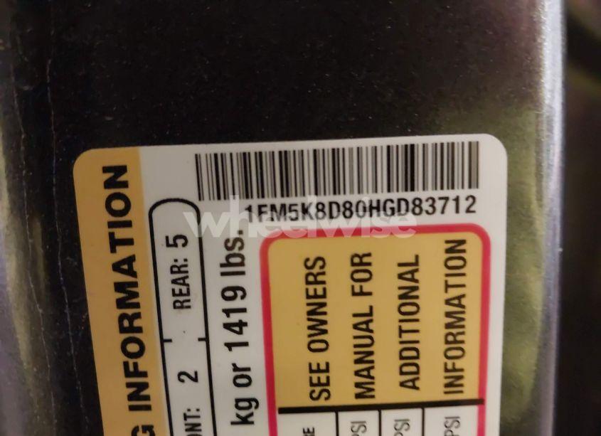 Photo 9 of 2017 Ford Explorer XLT (VIN 1FM5K8D80HGD83712)