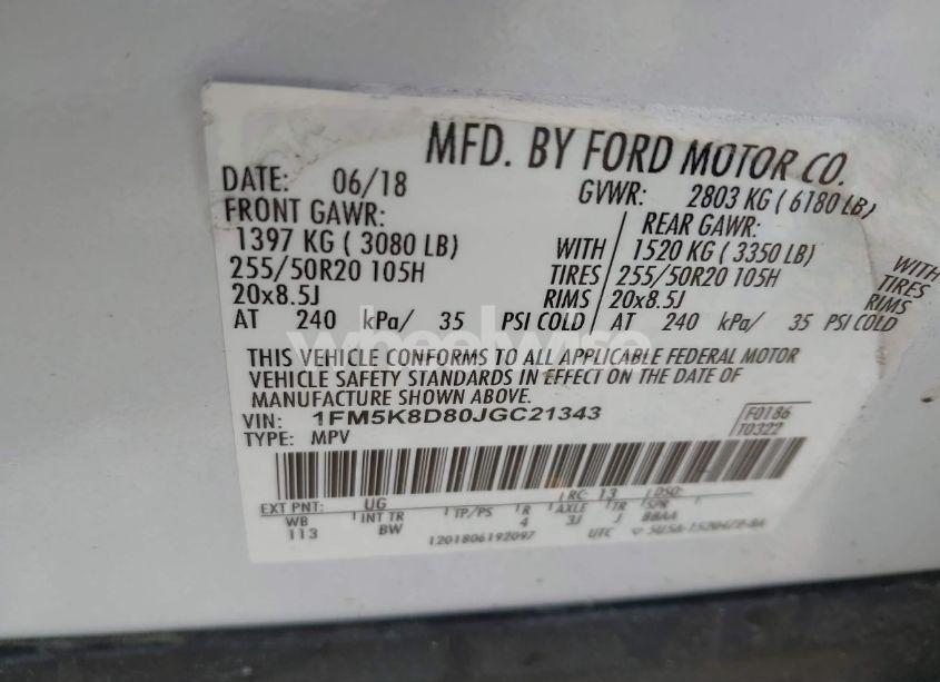 Photo 9 of 2018 Ford Explorer XLT (VIN 1FM5K8D80JGC21343)