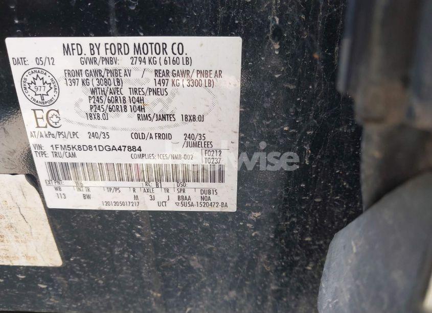 Photo 9 of 2013 Ford Explorer XLT (VIN 1FM5K8D81DGA47884)