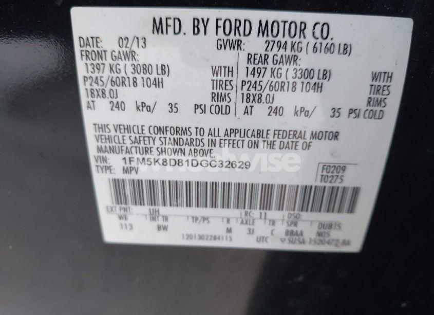 Photo 9 of 2013 Ford Explorer XLT (VIN 1FM5K8D81DGC32629)