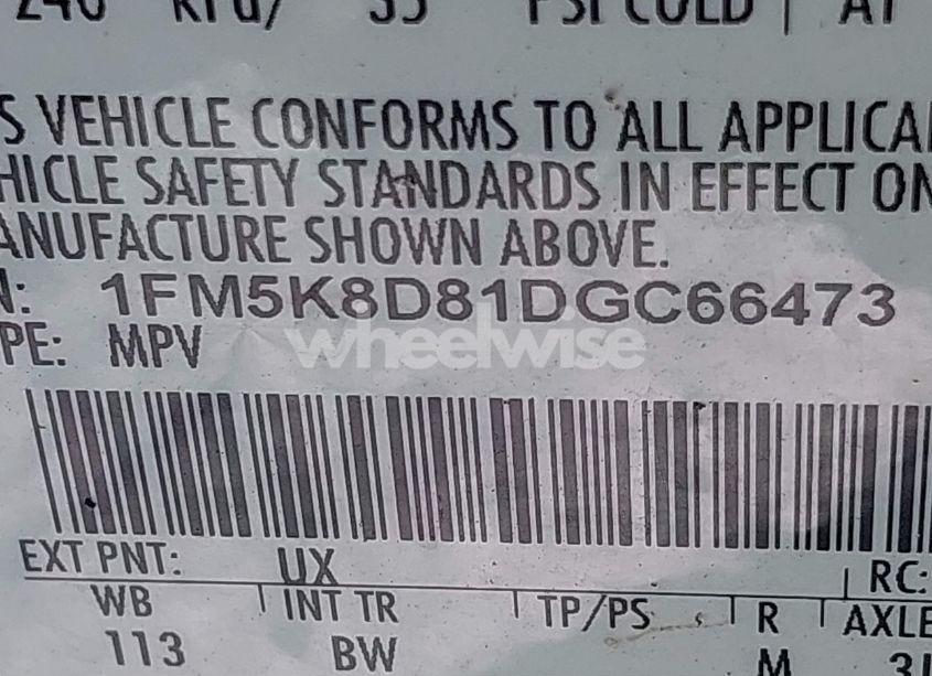 Photo 9 of 2013 Ford Explorer XLT (VIN 1FM5K8D81DGC66473)