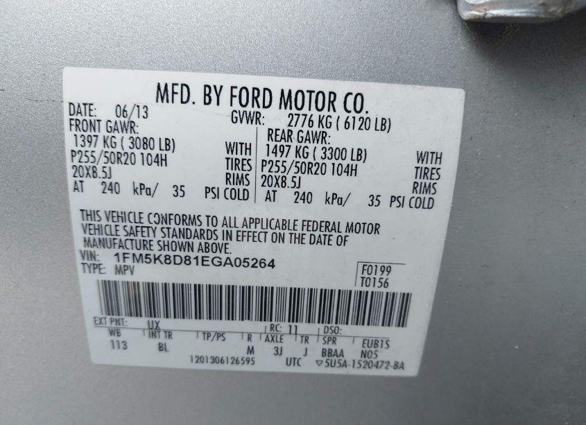 Photo 9 of 2014 Ford Explorer XLT (VIN 1FM5K8D81EGA05264)