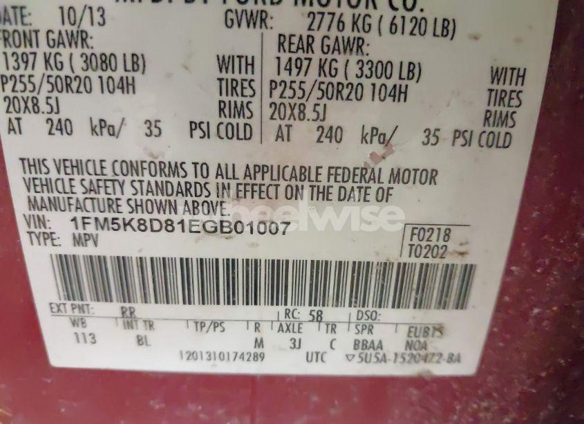 Photo 9 of 2014 Ford Explorer XLT (VIN 1FM5K8D81EGB01007)