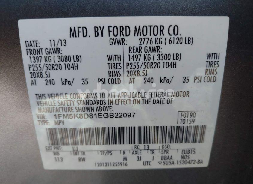 Photo 9 of 2014 Ford Explorer XLT (VIN 1FM5K8D81EGB22097)